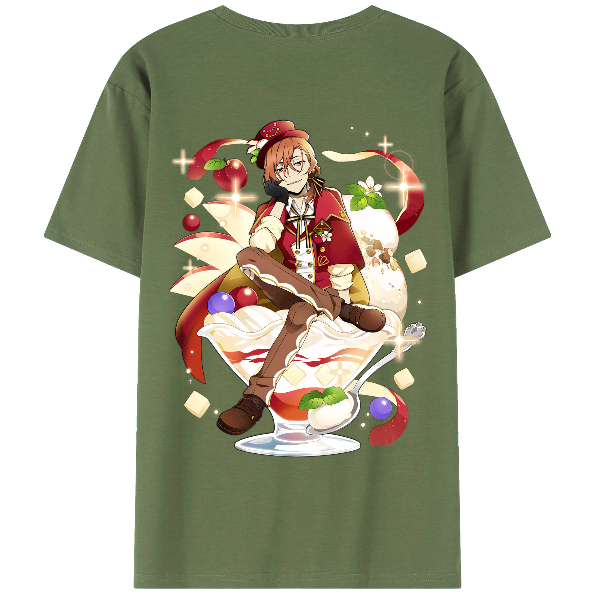 （画像用） 文豪ストレイドッグス Bungo Stray Dogs 綿100％ メンズ半袖Tシャツ（バックプリント） 通気性